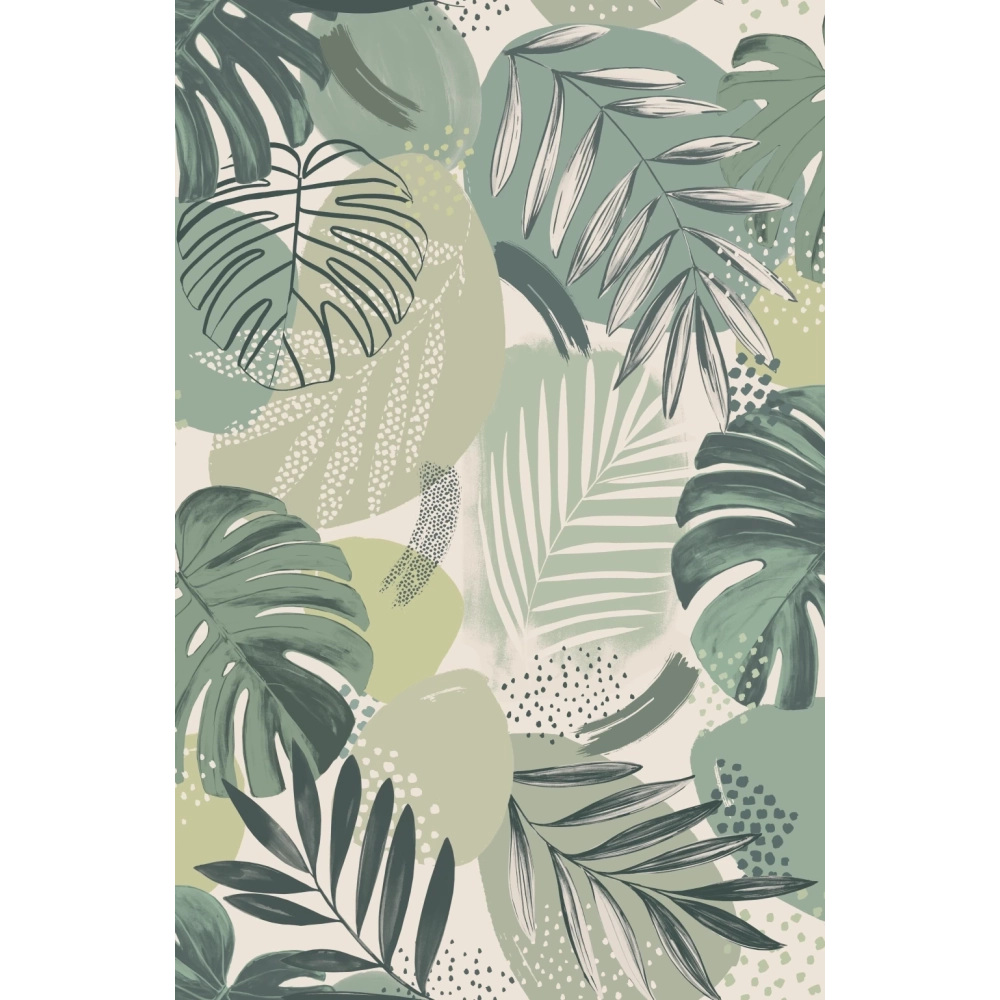 Abstract Jungle Wallpaper Leaf Green