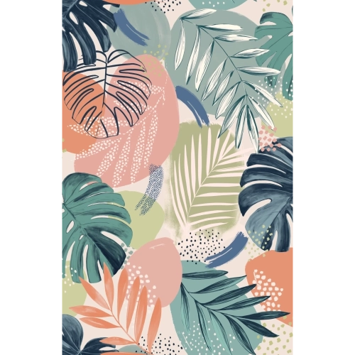 Abstract Jungle Wallpaper Teal Blue