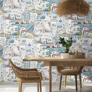The Mediterranean Slate Blue Wallpaper