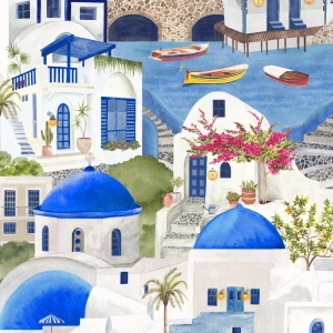 The Mediterranean Blue & White Wallpaper