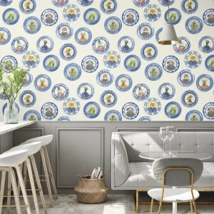 Fine China Blue & White Wallpaper