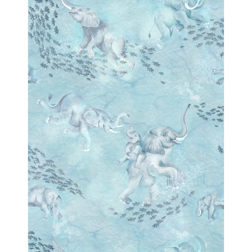 Elephant Breaststroke Ocean Wallpaper