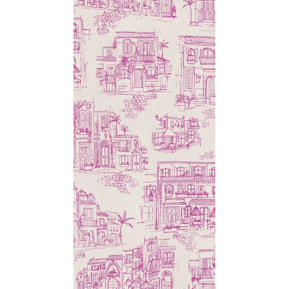 Charming Lanes Fuchsia Wallpaper