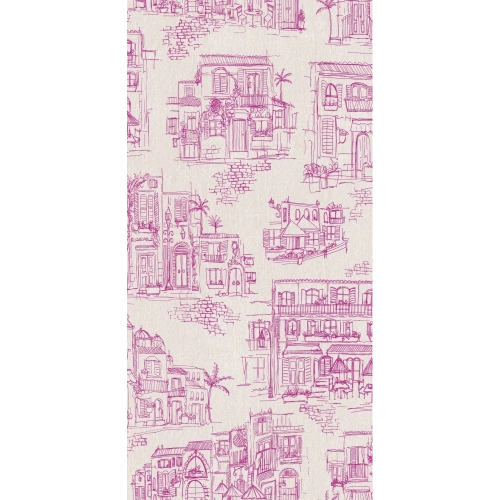 Charming Lanes Fuchsia Wallpaper